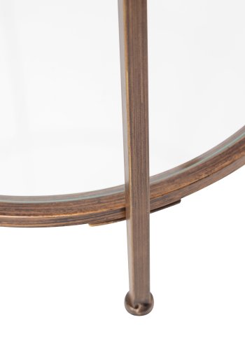 BEPUREHOME Goddess Too sidebord, m. 1 hylde - klar glas og antik messing metal (46)