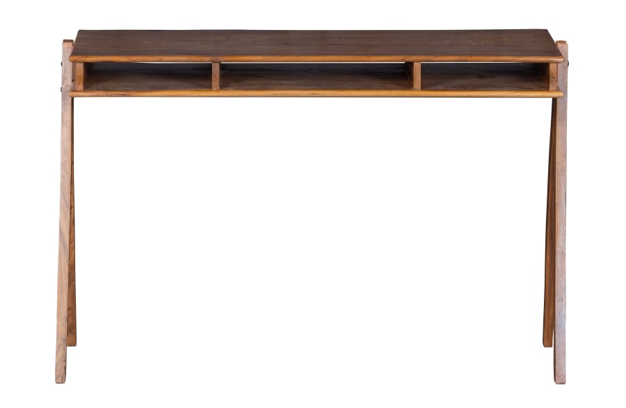 BEPUREHOME Collection skrivebord, m. 3 bne rum - brun akacietr (120x50)