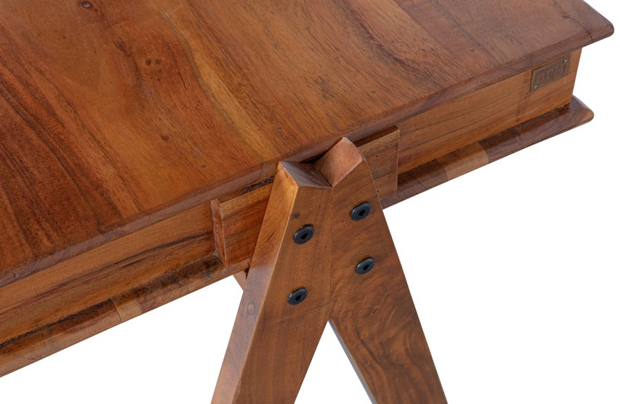 BEPUREHOME Collection skrivebord, m. 3 bne rum - brun akacietr (120x50)