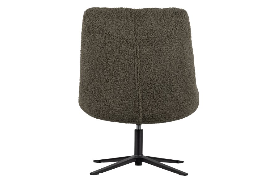 WOOOD Job drejestol - varm grn polyester bamsestof og sort metal