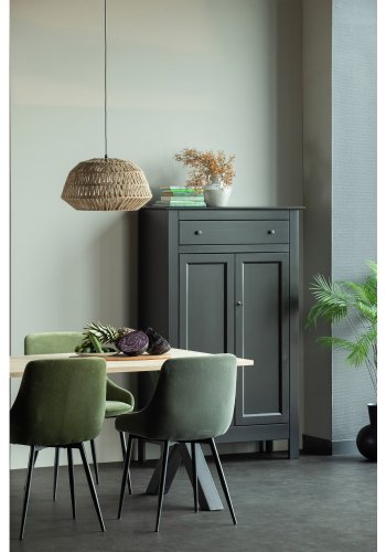 WOOOD Tablo spisebord, rektangulr - natur eg og sort stl (160x90)