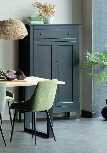 WOOOD Tablo spisebord, rektangulr - natur eg og sort stl (160x90)