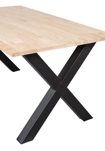 WOOOD Tablo spisebord, rektangulr - natur eg og sort stl (180x90)