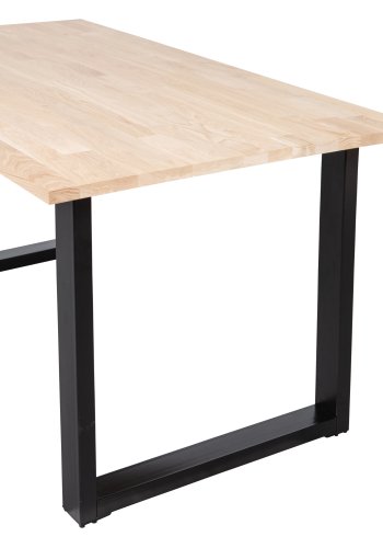 WOOOD Tablo spisebord, rektangulr - natur eg og sort stl (180x90)