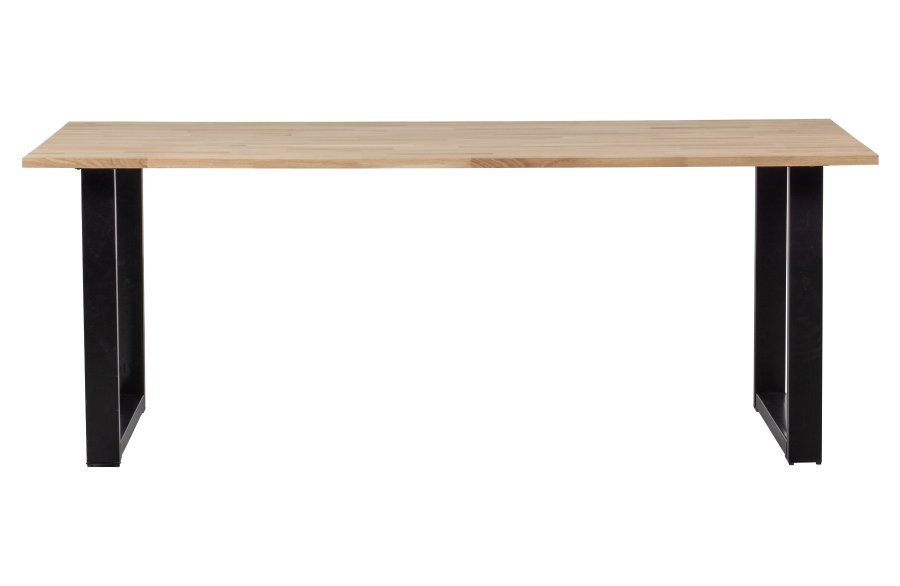 WOOOD Tablo spisebord, rektangulr - natur eg og sort stl (200x90)