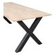 WOOOD Tablo spisebord, rektangulr - natur eg og sort stl (220x90)