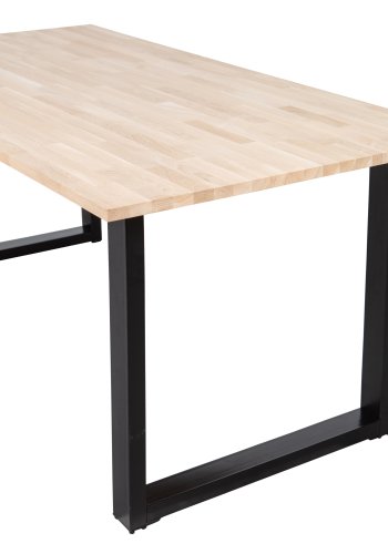 WOOOD Tablo spisebord, rektangulr - natur eg og sort stl (220x90)