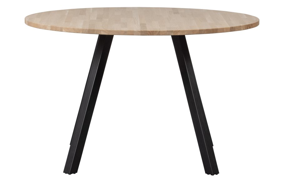 WOOOD Tablo spisebord, rund - natur eg og sort stl (120)
