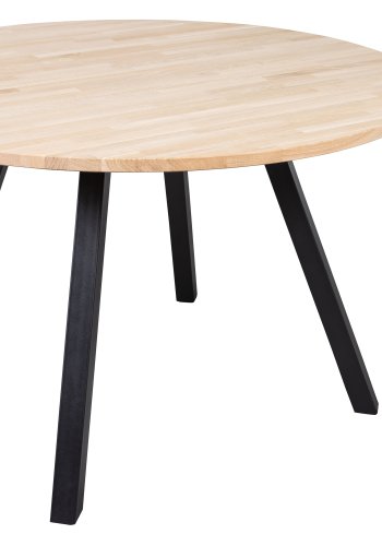 WOOOD Tablo spisebord, rund - natur eg og sort stl (120)
