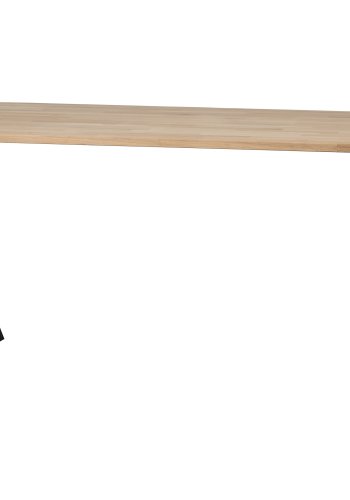 WOOOD Tablo spisebord, oval - natur eg og sort stl (220x90)