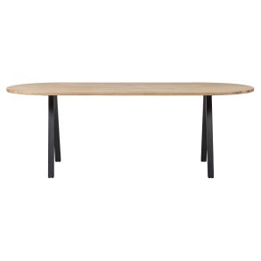 WOOOD Tablo spisebord, oval - natur eg og sort stl (220x90)