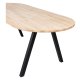 WOOOD Tablo spisebord, oval - natur eg og sort stl (220x90)