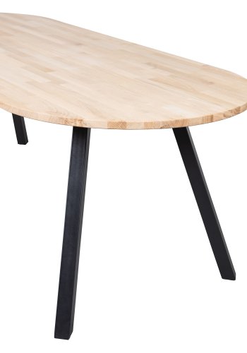 WOOOD Tablo spisebord, oval - natur eg og sort stl (220x90)