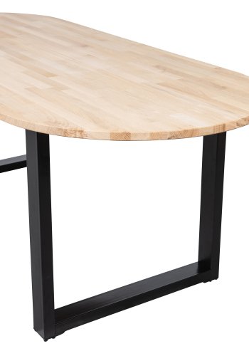 WOOOD Tablo spisebord, oval - natur eg og sort stl (220x90)