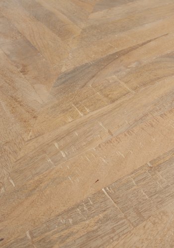 WOOOD Tablo sildebens spisebord, rektangulr - hvidvasket mangotr og stl (200x90)