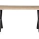 WOOOD Tablo trstamme spisebord, m. blget kant, rektangulr - natur eg og sort stl (180x90)