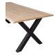 WOOOD Tablo trstamme spisebord, m. blget kant, rektangulr - natur eg og sort stl (180x90)