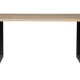 WOOOD Tablo trstamme spisebord, m. blget kant, rektangulr - natur eg og sort stl (180x90)