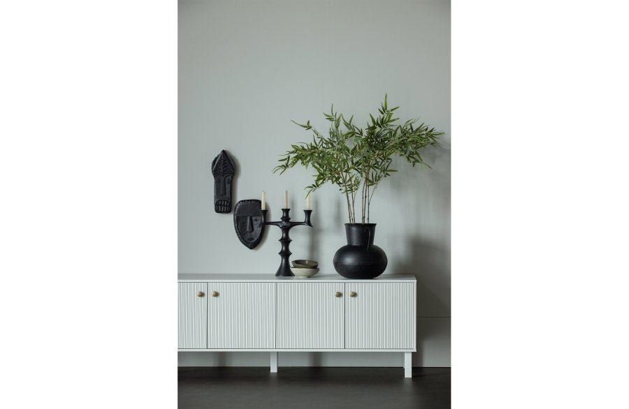 WOOOD Madu TV-bord, m. 4 lger og 2 hylder - skygr fyrretr og metal (160x46)