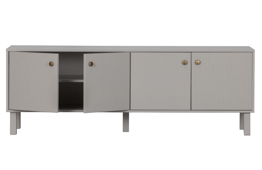 WOOOD Madu TV-bord, m. 4 lger og 2 hylder - skygr fyrretr og metal (160x46)