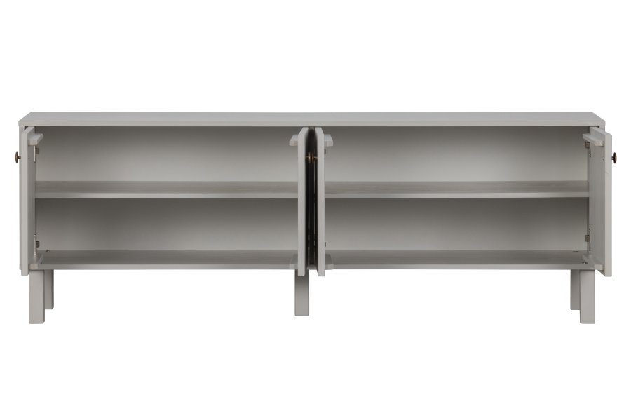 WOOOD Madu TV-bord, m. 4 lger og 2 hylder - skygr fyrretr og metal (160x46)