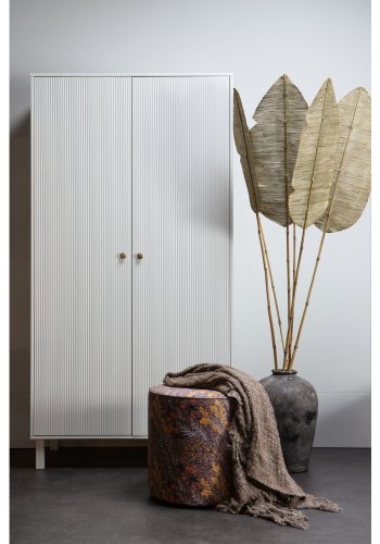 WOOOD Madu garderobeskab, m. 2 lger, 1 skuffe, 3 hylder, 1 bjlestang - skygr fyrretr og metal