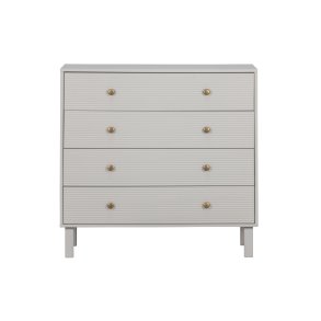 WOOOD Madu kommode, m. 4 skuffer - skygr fyrretr og metal