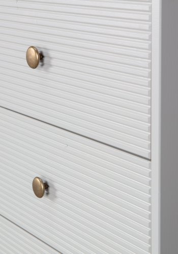 WOOOD Madu kommode, m. 4 skuffer - skygr fyrretr og metal