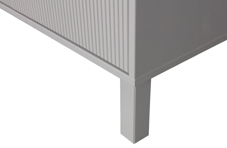 WOOOD Madu kommode, m. 4 skuffer - skygr fyrretr og metal