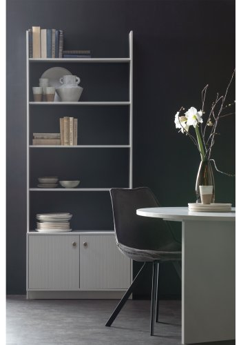 WOOOD Madu reol, m. 2 lger - skygr fyrretr og metal (H:200)