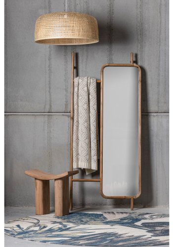 BEPUREHOME Collection taburet, rektangulr - natur paulowniatr (50x25)