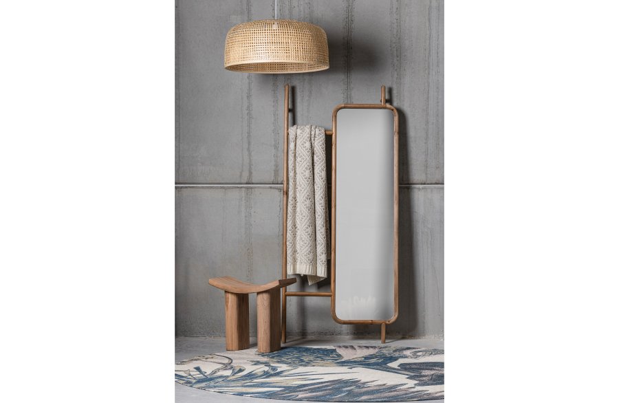 BEPUREHOME Collection taburet, rektangulr - natur paulowniatr (50x25)