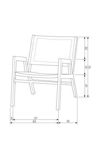WOOOD Pem havestol, m. armln - sort aluminium 
