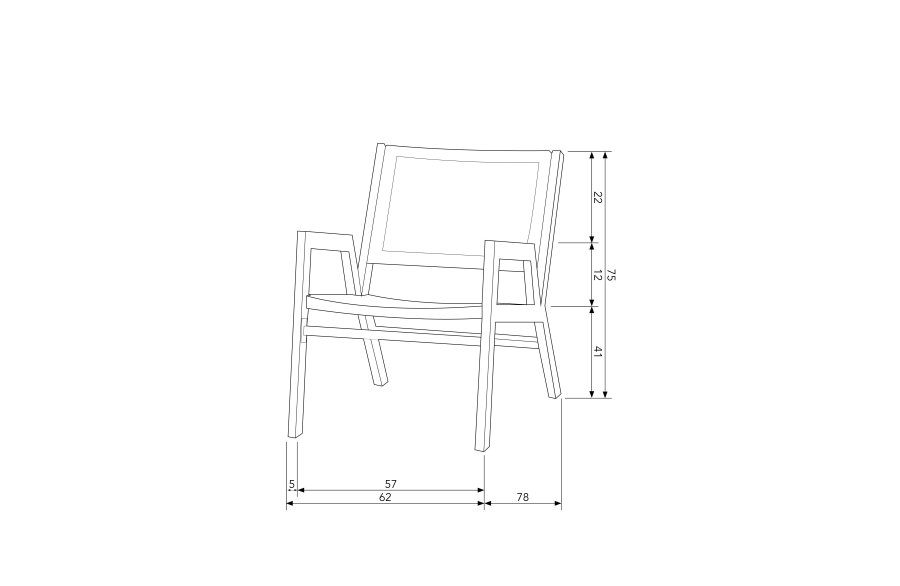 WOOOD Pem havestol, m. armln - sort aluminium 