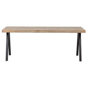 WOOOD Tablo sildebens spisebord, rektangulr - hvidvasket mangotr og stl (180x90)