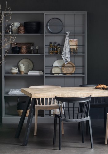 WOOOD Tablo sildebens spisebord, rektangulr - hvidvasket mangotr og stl (180x90)