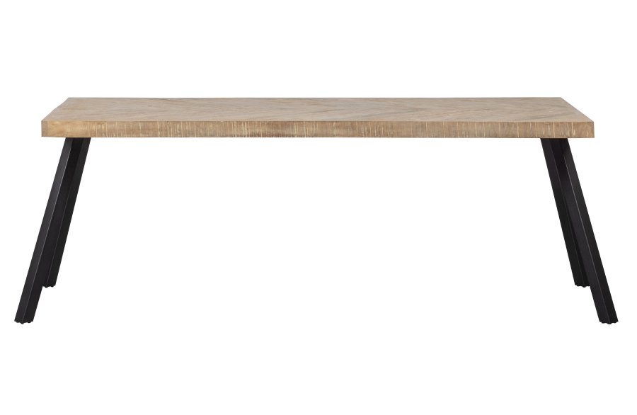 WOOOD Tablo sildebens spisebord, rektangulr - hvidvasket mangotr og stl (180x90)