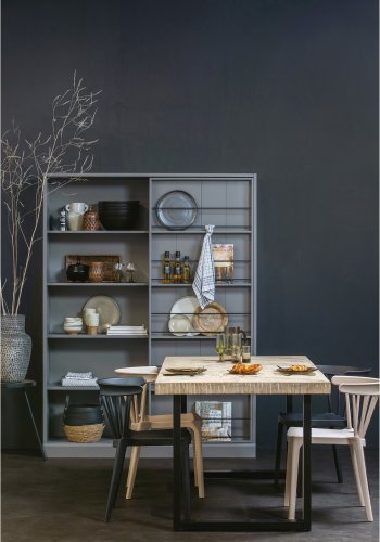 WOOOD Tablo sildebens spisebord, rektangulr - hvidvasket mangotr og stl (180x90)