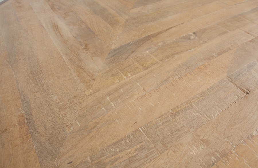 WOOOD Tablo sildebens spisebord, rektangulr - hvidvasket mangotr og stl (180x90)