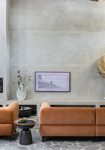 WOOOD EXCLUSIVE Lloyd 4 pers. sofa - kanel vasket fljl og sort metal