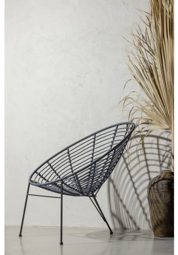 WOOOD Jane udendrs loungestol - blk sort polyethylen og sort stl