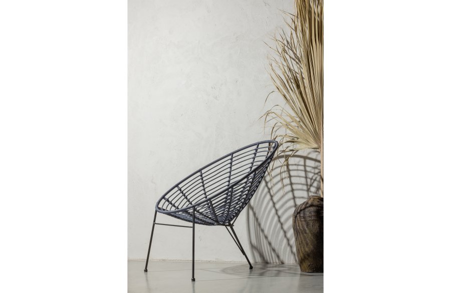 WOOOD Jane udendrs loungestol - blk sort polyethylen og sort stl