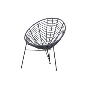WOOOD Jane udendrs loungestol - blk sort polyethylen og sort stl