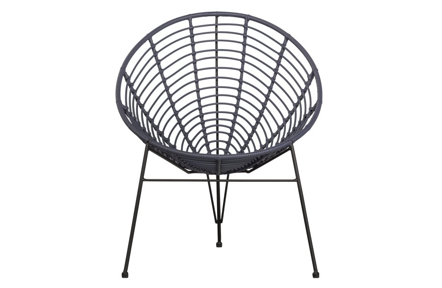 WOOOD Jane udendrs loungestol - blk sort polyethylen og sort stl