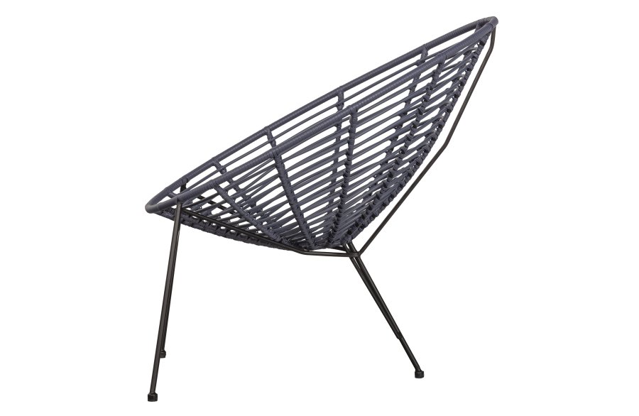 WOOOD Jane udendrs loungestol - blk sort polyethylen og sort stl