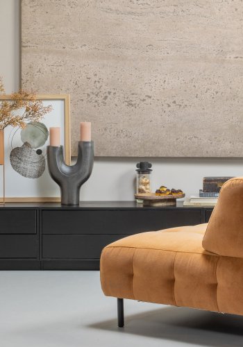 WOOOD EXCLUSIVE Lloyd lnestol - kanel vasket fljl og sort metal