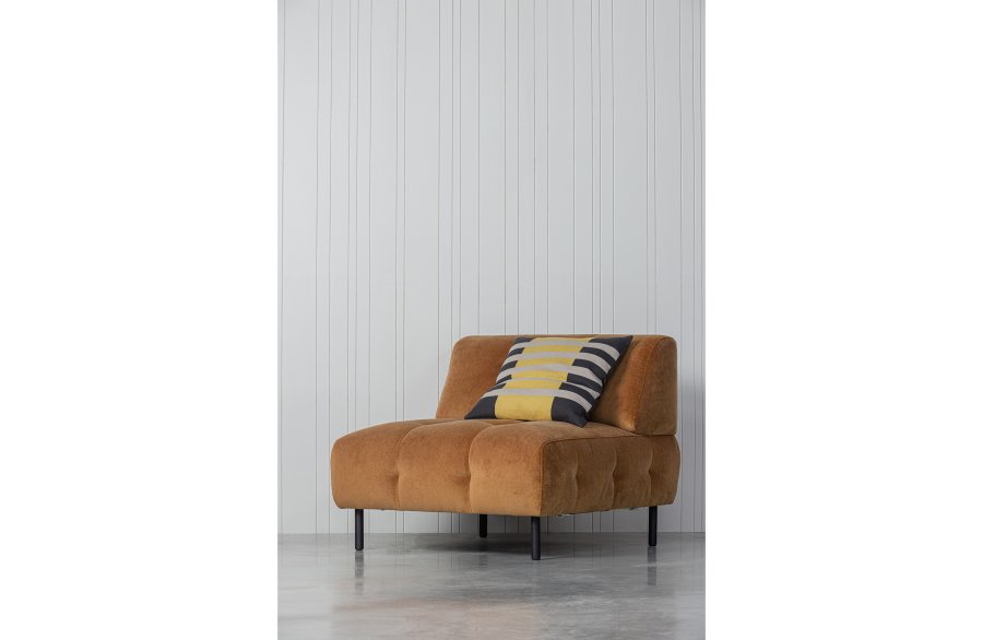 WOOOD EXCLUSIVE Lloyd lnestol - kanel vasket fljl og sort metal