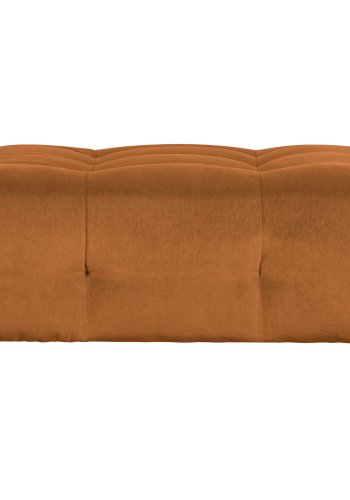 WOOOD EXCLUSIVE Lloyd puf, kvadratisk - kanel vasket fljl og sort metal (90x90)