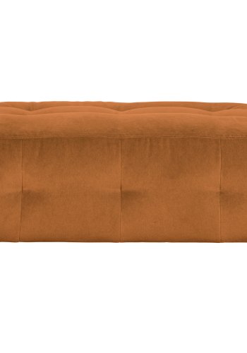 WOOOD EXCLUSIVE Lloyd puf, kvadratisk - kanel vasket fljl og sort metal (90x90)