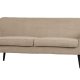 WOOOD Rocco sofa - sand polyester bamsestof og sort birketr